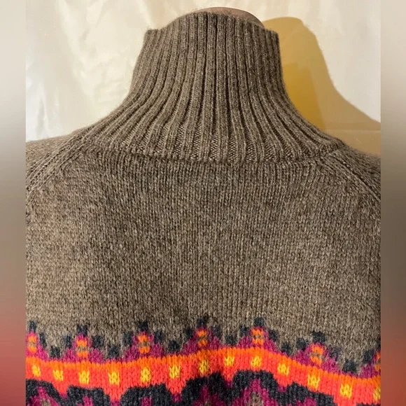Lou & Grey for Loft Multicolor Patterned Turtleneck Knit  Sweater Size M - Picture 8 of 9